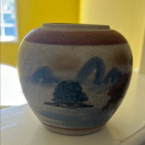 Elegant Blue and White Ceramic Vase